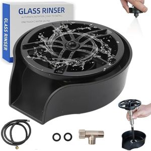 Glass Rinser for Kitchen Sink, High Pressure 360 Degree Rotating Glass Rinser with Pull-Out Spray Gun, Cup Washer Kitchen Sink Attachment