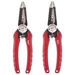 Milwaukee 48-22-3079 6-in-One Combination Wire Stripping and Reaming Pliers for Electricians, 2 Pack