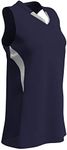 CHAMPRO Decoy Softball V-Neck Racer Back, Girls' Small, Navy,White