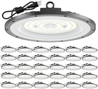 AIKVSXER 300W LED High Bay Light 30000LM Super Bright UFO Shop Light 6000K Daylight White IP65 Waterproof for Warehouse Garage Barn Factory Workshop 5FT Cord with US Plug 30 Pack