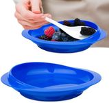 MOSKESON 2Pack Spill Proof Scoop Plate with Non-Skid Suction Base, Adaptive Self-Feeding Dinnerware for Elderly and Disabled