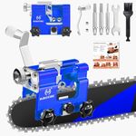 OMCCHK Chainsaw Sharpener, Chainsaw Sharpening Tool with Burr Grinding Stone & Cleaning Brush, Hand Crank Chainsaw Blade Sharpener, Portable Chainsaw Sharpening Kit for Chain/Electric Saw