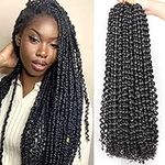 Leeven 24 Inch Long Water Wave Crochet Braids Hair for Passion Twist 7 Packs Natural Black Pre looped Passion Twists Hair for Butterfly Locs Hot Water Setting Braids Hair for Women 1B#