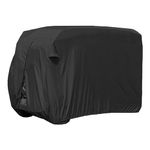 Scott Edward Golf Cart Cover 400D Waterproof Windproof Sunproof Outdoor All-Weather Polyester Full Golf Cart Cover Fits EZGO, Club Car, Yamaha, 2/4 Passenger Golf Cart, Black/Taupe