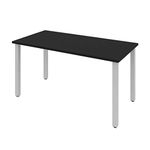 Bestar Universel 60W Table Desk with Square Metal Legs in Black