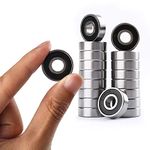 608-2RS Ball Bearings Skateboard Bearings Double Rubber Sealed Shielded Miniature Deep Groove Bearings for Skateboards Inline Skate Scooter Roller Blade Skates etc -10pcs