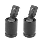 sourcing map 2 Pcs 1/2 Inch Drive Universal Joint Swivel Deep Impact Socket, Cr-V