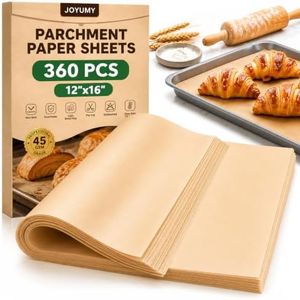 JOYUMY 360 PCS Parchment Paper Baking Sheets, Precut Non-Stick Parchment Paper for Baking, Cooking, Grilling, Frying and Steaming - Unbleached, Fit for Quarter Sheet Pans (12" x 16")