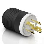 AIDA NEMA L14-30P Male Locking Plug, 30 Amp, 125/250 Volt, 3-Pole 4-Wire, Industrial-Strength Grounding Twist Generator Plug Replacement Heavy Duty Twist Locking Plug 040196