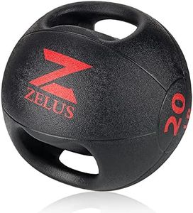 ZELUS Medicine Ball with Dual Grip| 20lb Exercise Ball |Weight Ball with Handles| Textured Grip Exercise Ball |Strength Training| Core Workouts