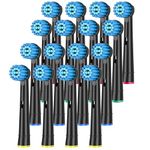 ITECHNIK Toothbrush Heads Compatible with Oral-B Electric Toothbrushes,16Pcs Black Sensitive Power Toothbrush Replacement Heads