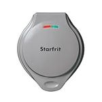 Starfrit Electric Waffle Maker - 7" Non-Stick Cooking Surface - Scratch Resistant - Easy to Use & Clean - Gray - 900W