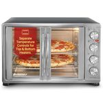 Maxi-Matic Double Door Toaster Oven Rotisserie, Bake, Grill, Broil, Roast, Toast, Keep Warm, 23L Capacity, ETO-4510M, stainless steel & black