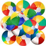 Beach Balls Bulk 24 Pack 12 Inch in Diameter Inflatable Beach Ball for Kids & Toddlers, Beach Toys Swimming Pool Toys for Pool Games, Summer Pool Party Favors Decorations