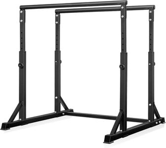 Bongkim Dip Bar, Heavy Duty Dip Station with 7 Height Levels, 800lbs Adjustable Parallel Bars for Tricep Dips Pull-Ups L-Sits Calisthenics Exercises Strength Training for Home Gym Outdoor (Matte black)