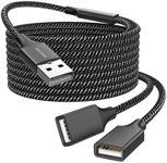 MOGOOD USB Extension Cable,USB Splitter USB A Male to 2 Female Extension Cord Durable USB Splitter Cable Nylon Braided Fast Data Transfer Compatible with Printer, USB Keyboard, Flash Drive,Playstation