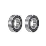 sourcing map 16001-2RS Deep Groove Ball Bearings 12mm x 28mm x 7mm Double Sealed Chrome Steel Z2 ABEC1 2pcs