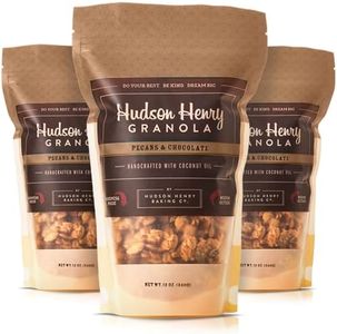 Hudson Henry Chocolate Pecan Granola for Yogurt, Snacking & Cereal | Dark Chocolate Granola with Pecans & Oats | Gluten Free, Non-GMO, Small Batch Baked | 3 Pack (12 oz Bags)