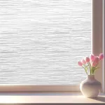 Volcanics Frosted Window Privacy Film, Removable UV Blocking Window Coverings, Self Static Cling Non-Adhesive Window Stickers for Home Decor, 35.4 x 78.7 Inches