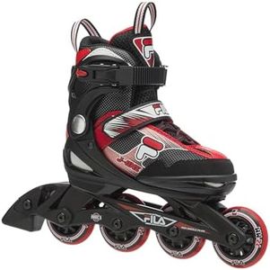 FILA Jungen J-ONE I perfekte erste Skate I größenverstellbar I schwarz/rot, L, L (36-40)
