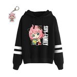 Spy x Family Hoodie Sweatshirt Sweater Men Women Girls Boys Unisex Anime Hoodie Anya Loid Yor, Free Keychain (Black-Anya 3,M,Medium)