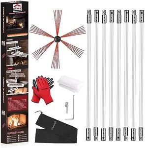 Cleancraft 20 Feet Chimney Sweep Kit, Chimney Cleaning Kit with 6 Flexible White Chimney Rods, Chimney Brush, Rotary Chimney Cleaning System Driven by Drill