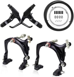 Mimoke Bike Brake Set Front and Rear Bike C Brake Caliper Include Inner and Outer Cables and Bike Brake Levers Kit Aluminum Alloy for MTB Road Bike