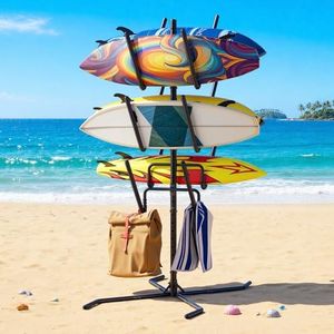 Verinch Surfboard Rack Freestanding, Heavy Duty Steel Vertical Surfboard Storage Rack with Protective Foam, Space Saving Floor Stand for Garage Indoor, SUP & Paddle Board Holder (68‘’)