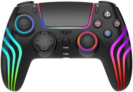 MOLICUI Wireless Controller for PS4 with RGB Lighting, Compatible with PS4 console/Windows PC,/Android/iOS