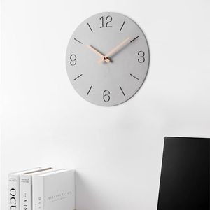 Navaris Horloge murale - Pendule ronde fixation murale en papier design minimaliste - Horloge murale silencieuse avec heures en chiffres classiques