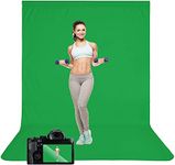 HIFFIN 8X12 Ft. Green Screen Backdrop, Background Curtain Rod Pocket for Photography, Photoshoot, Product Photography, Live Streaming, Zoom Meetings, VFX Editing, YouTube Video, FB Video & Insta Reels