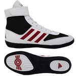 adidas Men's Combat Speed 5 Wrestling Shoe, Black/White/Red, 8