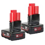 2 Pack Waitley 12V 6A Replacement Battery Compatible with Milwaukee M12 Power Tools