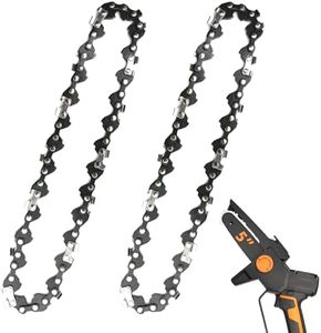 2 Pack 5 Inch Chainsaw Chain Low Kickback 5 Inch Chain Saw Chain Fit For WORX WG324, FASTCRAFT 2020X-L, 5" Replacement Chains Fits for 5" Electric Battery Powered Chainsaw