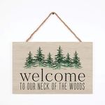 P. Graham Dunn Neck of Woods Natural Brown 17 x 10.5 Pine Wood and Jute Pallet String Sign