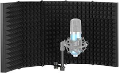 Souvenir Microphone Isolation Shield, Foldable Mic Shield with Triple Sound Insulation, Reflection Filter with 3/8" and 5/8" Mic Threaded Mount for Recording Studio, Podcasts, Singing, & Broadcasting