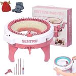 Knitting Machine 48 Needles with Row Counter, Smart Weaving Loom Round Spinning Circular Knitting Machines, DIY Knit Loom Machine Kit for Hat, Scarves, Gloves, Socks