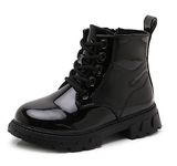 Boys Girls Combat Boots Ankle Boot Lace up Fashion Walking Hiking Black Size 7 Toddler