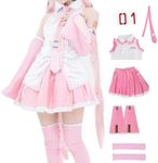 CAVTPME Anime Cosplay Costume School Uniform Outfit Suit Sailor Dress Halloween Full Set For Women Girls (Pink, XXL)