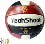 YeahShoot Glow in The Dark Volleyball Size 5 with Pump Light Up Volleyball Leather Glowing Volleyball for Teenagers,Men and Women The Indoor Outdoor Volleyball (Black and Brown)