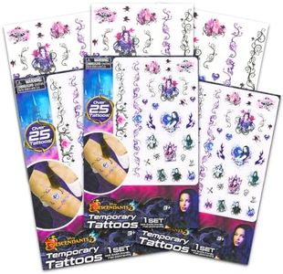 Disney Descendants Temporary Tattoos for Kids Bundle ~ Over 75 Disney Temporary Tattoos from the Movie Descendants 3 | Disney Party Favors for Kids