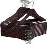 Utopia Home Pack of 20 Non-Slip Premium Wooden Hangers - 360 Degree Rotatable Hook - Durable & Slim - Shoulder Grooves - Lightweight Hangers for Coats, Suits, Pants and Jackets - Cherry