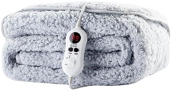 Cozy Night Electric Heated Throw Blanket - 9 Heat Settings & 9 Timer Settings - Machine Washable - Luxurious Sherpa Fleece - 160 x 120 cm (Plein Air)