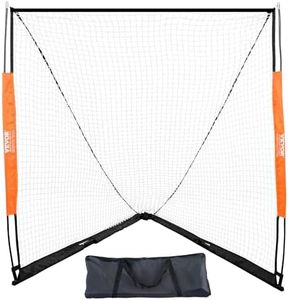 VEVOR Lacrosse Goal, 6' x 6' Lacrosse Net, Portable Lacrosse Goal with Carry Bag, Fiberglass Rod Backyard Lacrosse Training Equipment, Easy Setup Collegiate Goal, Perfect for Youth Adult Training