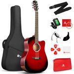 Vangoa Acoustic Guitar, Cutaway Acoustic Guitar Kit for Beginner Adult Teen Professionals Full Size Dreadnought Acustica Guitarra Bundle with Gig Bag, Red Right Hand