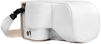 MegaGear Sony Alpha A6500 (up to 16-70mm Lens) Ever Ready Leather Camera Case and Strap, with Battery Access - White - MG1135