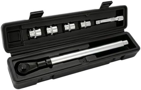 Extended Ratchet Wrench Set with Interchangeable Sockets and Extension Bar