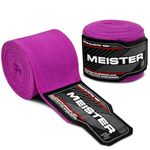 Meister Junior 108" Semi-Elastic Hand Wraps for MMA & Boxing (Pair) - Purple