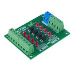 4 Bit Optocoupler Isolator Module,PLC Signal Level Voltage Converter Board Module (3.3V to 24V)