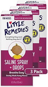 Little Remedies Saline Spray and Drops, Safe for Newborns, 0.5 fl oz, 3 Pack